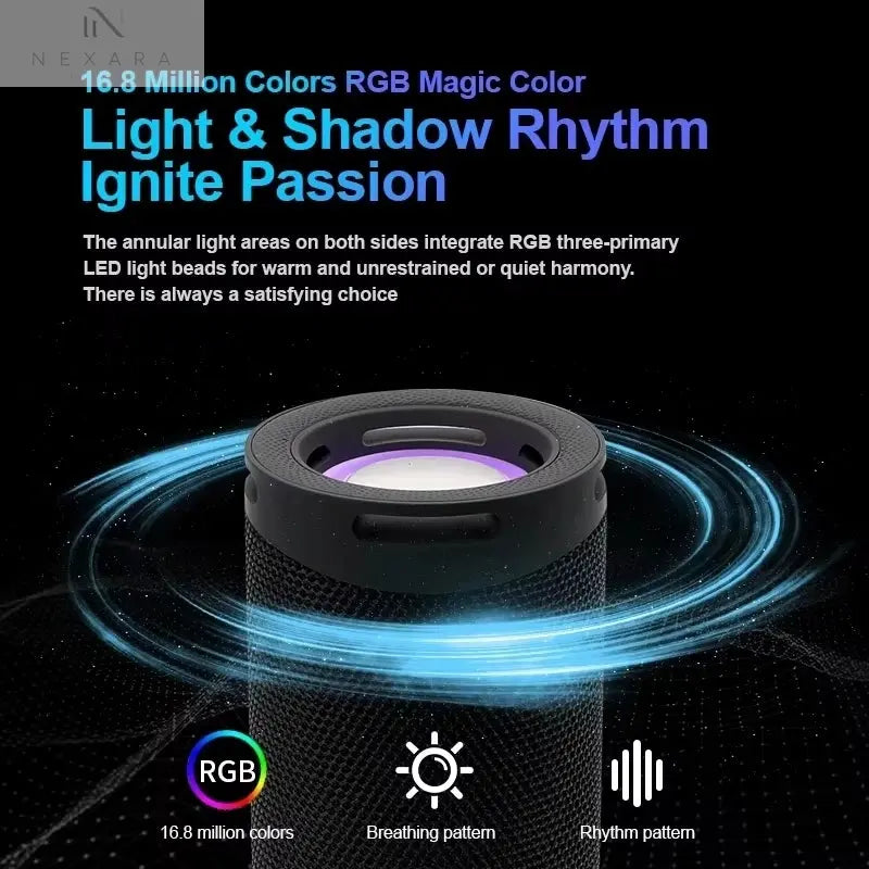 TG289 Premium Portable Bluetooth Speaker - Waterproof, LED Lighting 