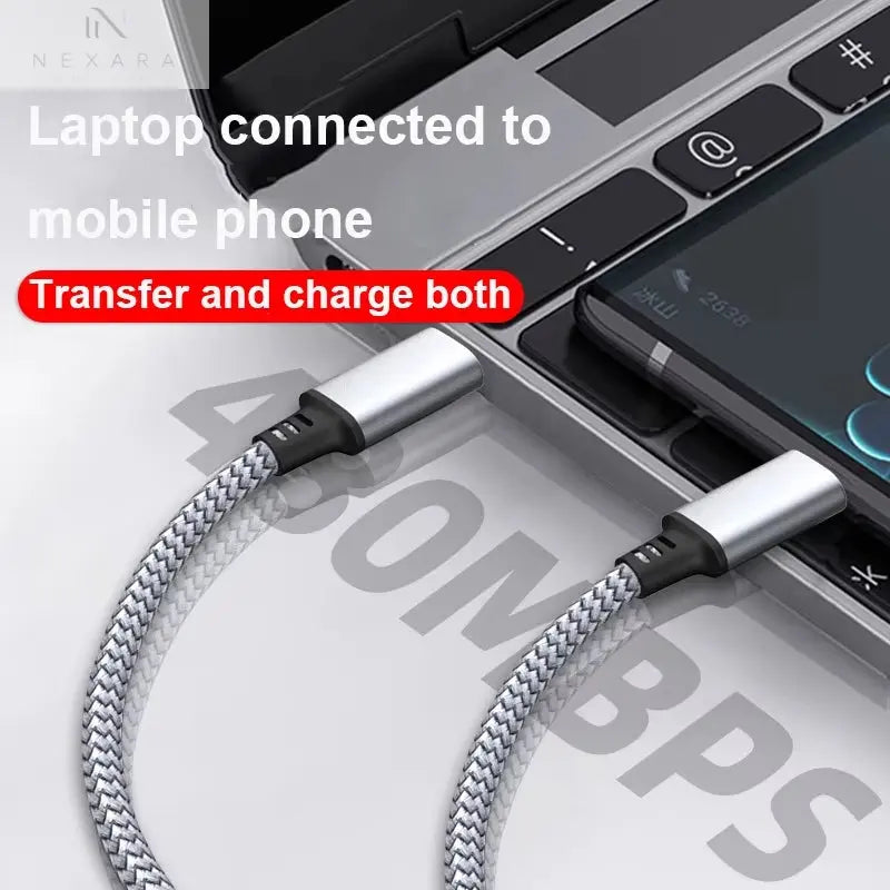 Type C to Type C 60W Fast Charging Cable - 1M, 2M, 3M, 5M, and 8M 