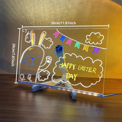 Vibrant LED Acrylic Note Board with Colorful Markers 
