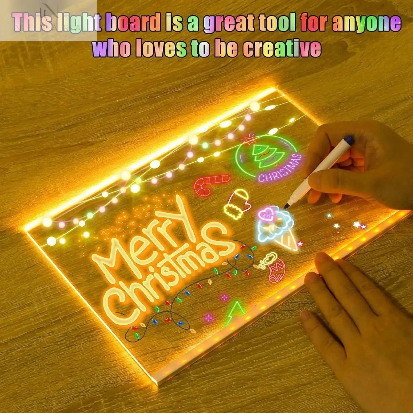 Vibrant LED Acrylic Note Board with Colorful Markers 