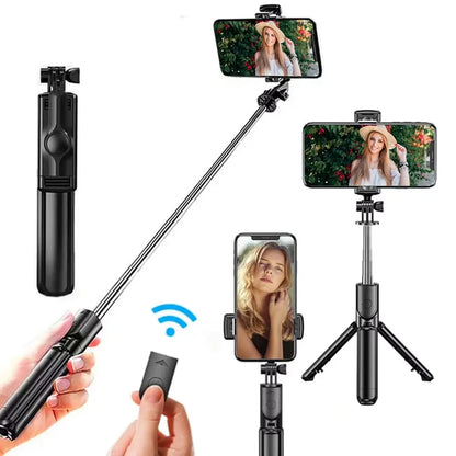 Wireless Selfie Stick Tripod with Built-in Light and Bluetooth Remote 