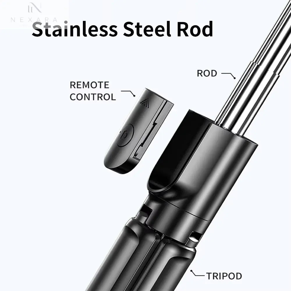 Wireless Selfie Stick Tripod with Built-in Light and Bluetooth Remote 