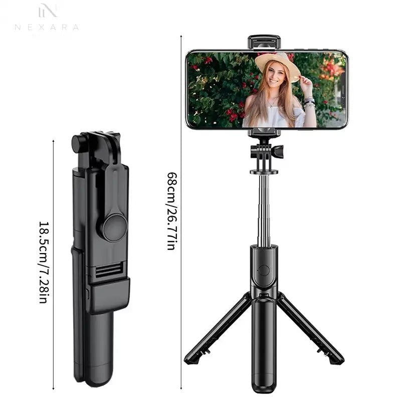 Wireless Selfie Stick Tripod with Built-in Light and Bluetooth Remote 
