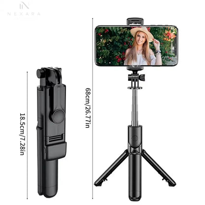 Wireless Selfie Stick Tripod with Built-in Light and Bluetooth Remote 