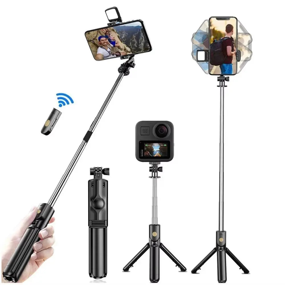 Wireless Selfie Stick Tripod with Built-in Light and Bluetooth Remote 
