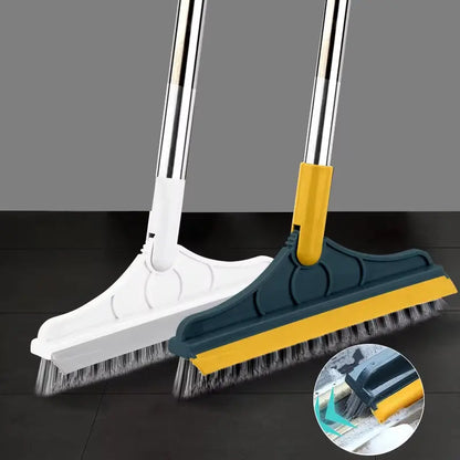 2-in-1 Rotating Floor Scrub Brush and Squeegee 