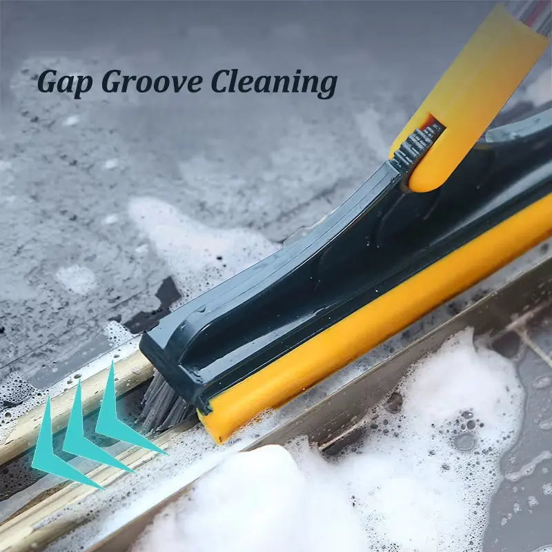 2-in-1 Rotating Floor Scrub Brush and Squeegee 