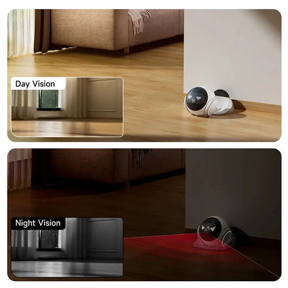 5G WiFi 2K Smart Robot Pet Camera with Laser Engagement, Auto Charging, and Obstacle Avoidance 