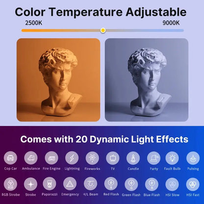 VL119 Professional RGB LED Light Wand - 19.68 Inch with CRI 95+ and Adjustable Color 