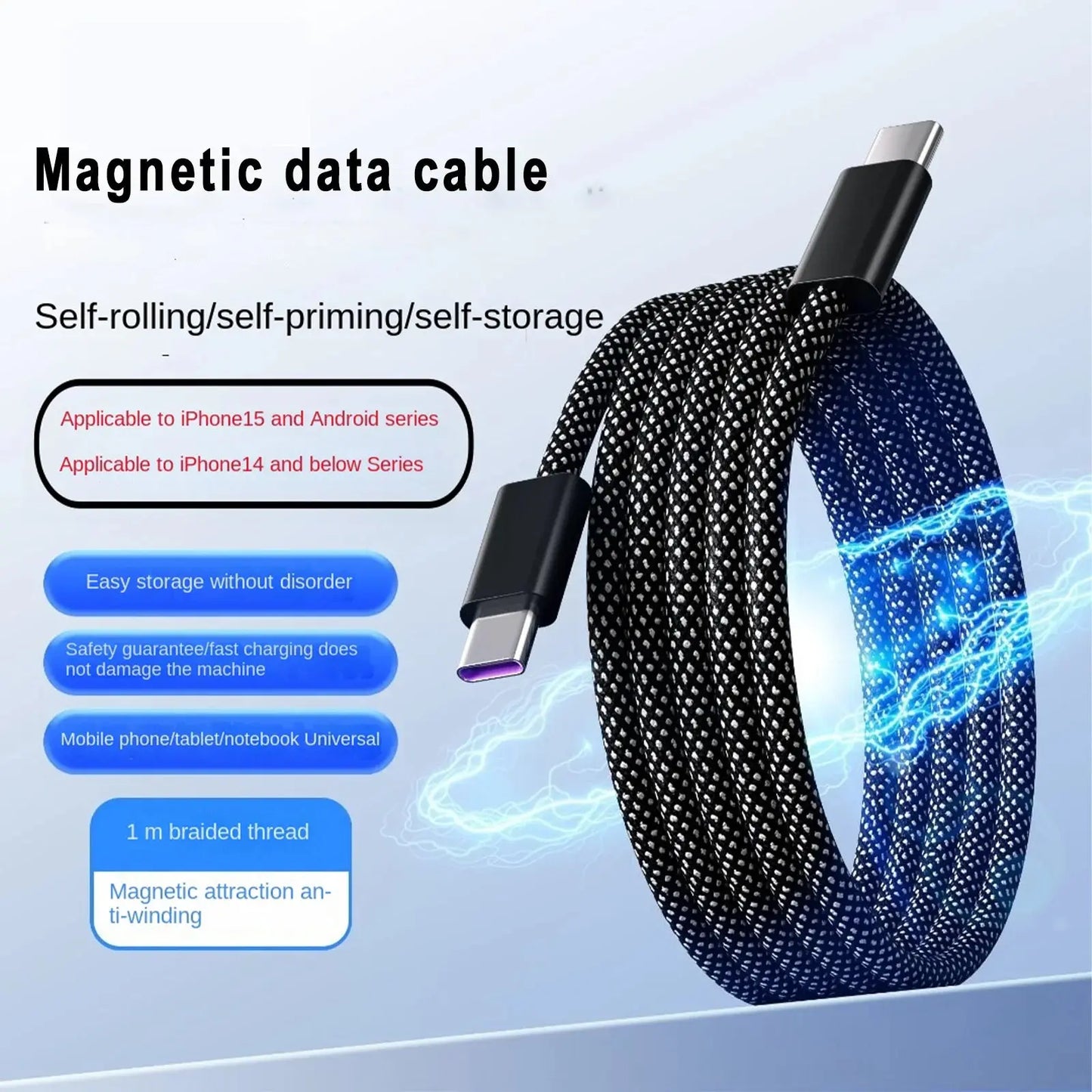 Premium 100W Magnetic USB-C Charging Cable 