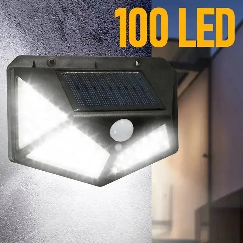 100 LED Solar-Powered Outdoor Wall Lights with Advanced PIR Motion Sensor 