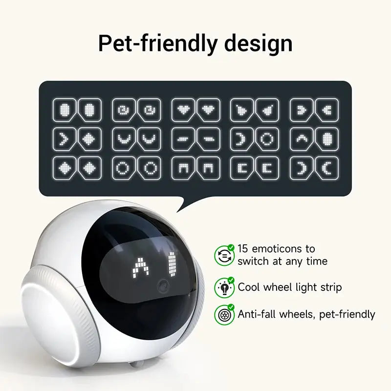 5G WiFi 2K Smart Robot Pet Camera with Laser Engagement, Auto Charging, and Obstacle Avoidance 