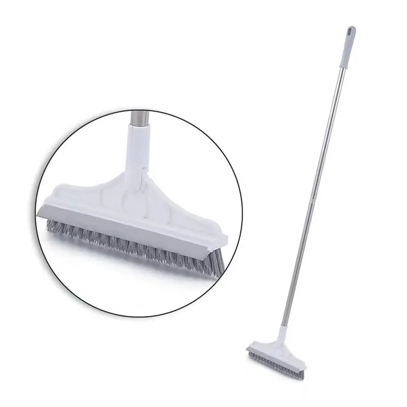 2-in-1 Rotating Floor Scrub Brush and Squeegee 