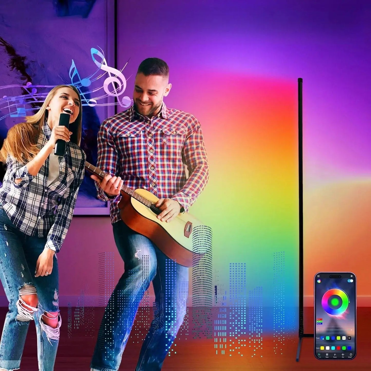 Smart RGB Floor Lamp with Music Sync and App Control 