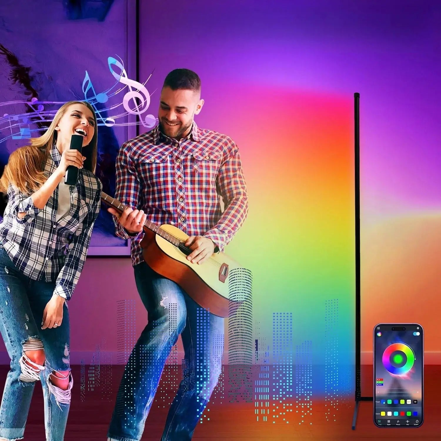 Smart RGB Floor Lamp with Music Sync and App Control 