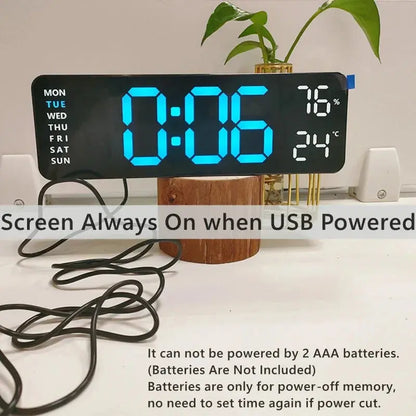 USB-Powered 9-Inch Digital Wall Clock 