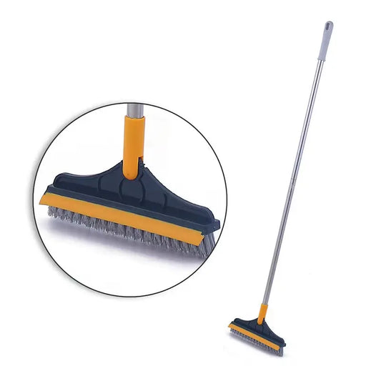 2-in-1 Rotating Floor Scrub Brush and Squeegee 