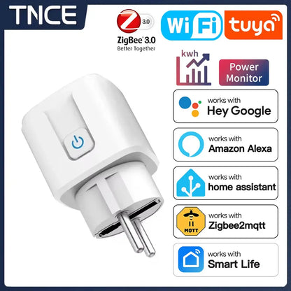 TUYA Smart Plug - WiFi/Zigbee 3.0 Socket with Voice Control and Energy Monitoring 