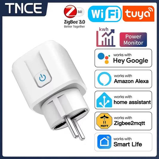 TUYA Smart Plug - WiFi/Zigbee 3.0 Socket with Voice Control and Energy Monitoring 