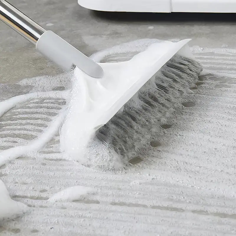 2-in-1 Rotating Floor Scrub Brush and Squeegee 